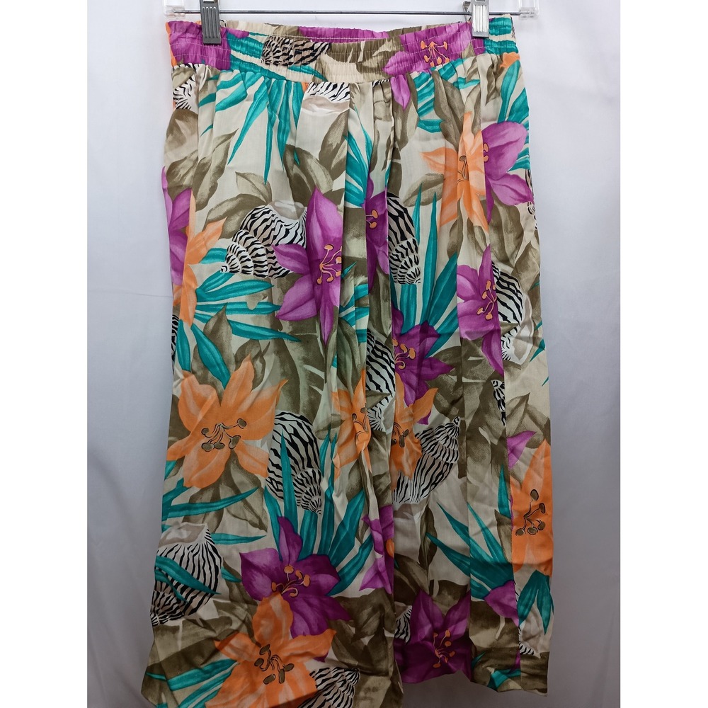 vintage midi skirt 6 beach boho tropical colorful floral vacation travel party